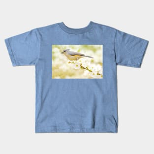 Tufted Titmouse with Seed Kids T-Shirt